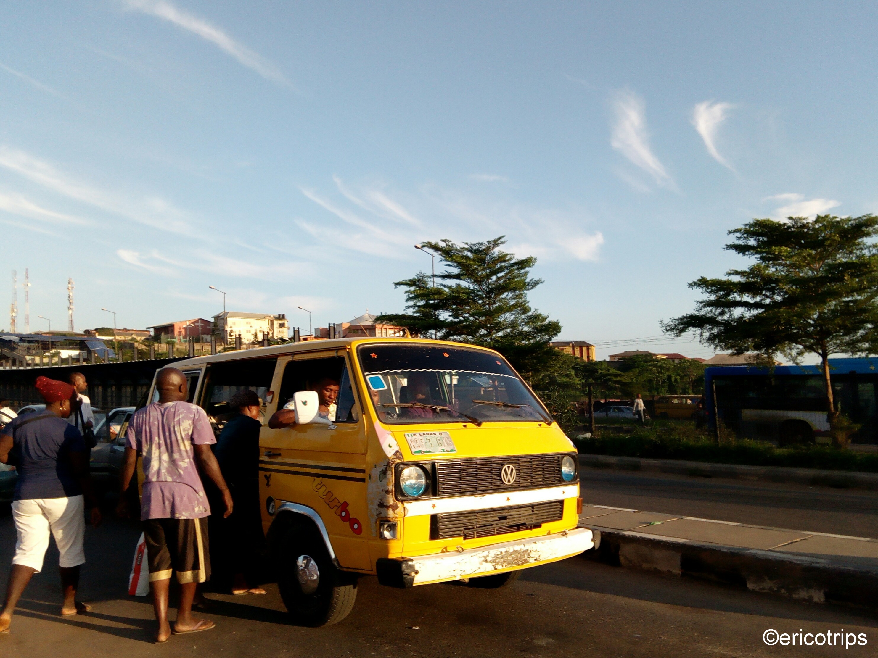 Boarding a Danfo Bus at Agric Bus Stop. Ikorodu Road